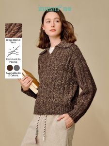 INMAN | Áo Sweater Cổ Polo ấm áp nhuộm lụa cho người đi làm