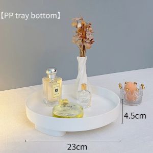 Nordic Style Wood Storage Tray Household Desktop Sundries Cosmetic Perfume Jewelry Key Plate Home Decorative Round Storage Trays