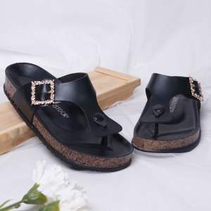 BELLEZA Dunkenstock AUDY Sandal Wanita Jepit Tinggi 2cm Tidak Licin Sendal Japit Beleza Wedges Slop Birken Dunkenstok Rumah Bellezza Kekinian Premium Terbaru Shoes Mall Official Store
