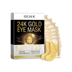 EELHOE Gold Eye Mask Hyaluronic Acid Remove Puffiness Under Eyes Firm Skin Tightening Repair Eye Bag Remover Collagen Eye Mask 24K Gold Collagen Hyaluronic Acid Repair Eye Mask Moisturizing Firming Anti Dark Circle Anti-wrinkle Eyes Eye Skin Care