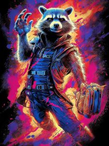 Kayou | Baby Groot And Rocket Raccoon 5D Full Diamond Art Painting Guardians Of The Galaxy Marvel Movie Mosaic Cross Stitch Room Decor