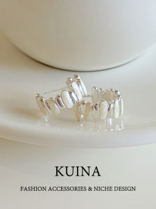 kuina | Stylish Silver Enamel Earrings