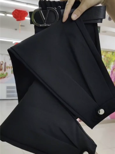 Womens Loose Black Harajuku Pants Nine Points Casual Pants Spring Autumn New Style Korean Version All-Match Straight Leg Pants