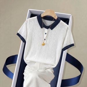 V.C.I | French Style Ice Silk Knit Polo Shirt T-Shirt Loose