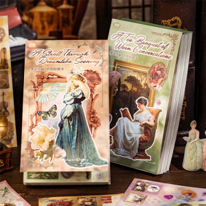 Mr.paper | Mr.Paper 2Packs Coated Paper Die Cut Sticker Book French Vintage Palace Style DIY Decor for Journal Photo Frame Scrapbook Collag