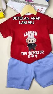 Setelan Baju Anak Laki-laki DTF Labubu 1-5 tahun Baju Anak Berkualitas