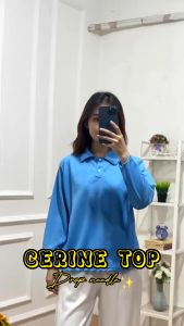 AQILA - Cerine Top Knit / Polo Knit Longsleeve Hornet / Atasan Wanita Lengan Panjang