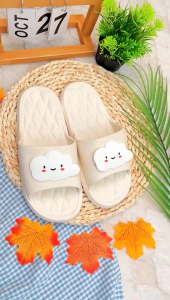 รองเท้าแตะน่ารักๆ รองเท้าแตะแฟชั่นแบบสวม รองเท้าแตะลายน้องการ์ตูนก้อนเมฑน่ารักๆ สวมใส่ง่าย