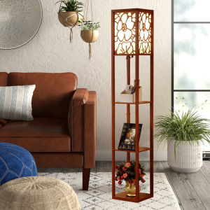 Simplified New Chinese Style Floor Lamp Living Room Study Reading Sofa Bedroom Headboard Storage Rack Creative Individual Light