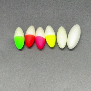 MNFT 50Pcs Ultra-light Foam Fishing Floats - Colorful High-visibility Oval Beans for Bite Detection & Rig Making