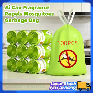 100pcs Household Garbage Bag Kitchen Bags Mugwort Mosquito Repellent Dustbin Bag Plastik Sampah Rubbish Bin Bag
