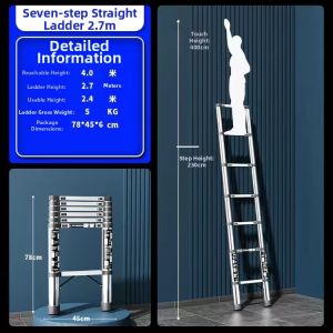 Portable Stainless Steel Telescopic Ladder