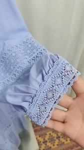 Lace Hollow Out Patchwork Muslim Abaya 2026 Ruffle Stand Collar Lantern Sleeve Belted Modest Maxi Dress Ramadan Eid Daily Wear