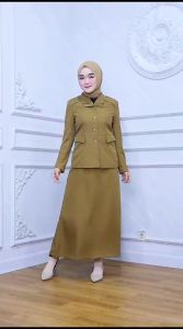 Seragam Pemda Wanita Baju Dinas Pemda Wanita Seragam PNS Wanita Guru Baju Dinas PDH Wanita Baju Dinas Guru Seragam Kheki Tua Baju Kheki Tua Rok A Kheki pemda Blazer kheki tua