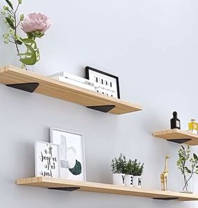 < INLIFE > 2 Pack Shelf Brackets 8*10cm Hidden Triangle Shelf Bracket with Screws