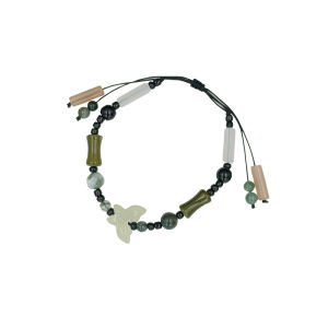 สร้อยข้อมือลูกปัดไผ่ลายผีเสื้อสำหรับผู้หญิง ดีไซน์ใหม่ สไตล์ย้อนยุค สร้อยข้อมือลูกปัดไผ่แบบทันสมัย ​​ชุดเครื่องประดับมือ