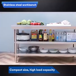 Heavy Duty Stainless Steel Kitchen Workstation 2-Tier Food Prep Table with Storage Shelf Rustproof Rack