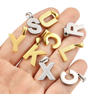 เครื่องประดับจี้อักษรเหล็กสแตนเลสขัดเงาแบบทำมือสร้อยข้อมือเครื่องประดับทอง18K