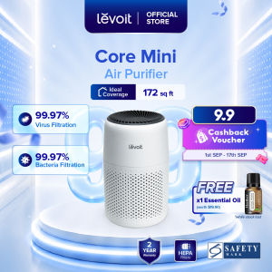 Levoit Core Mini Air Purifier | Aromatherapy Features | TRUE HEPA Filtration | Desktop Compact Size | Low Noise 27dB