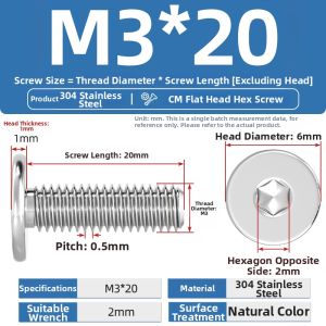 TIANZHUOJINSHU | Low Profile Thin Head Hex Screws