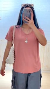 Kaos Wanita OverSize Lengan Pendek Vneck Kaos Wanita Polos