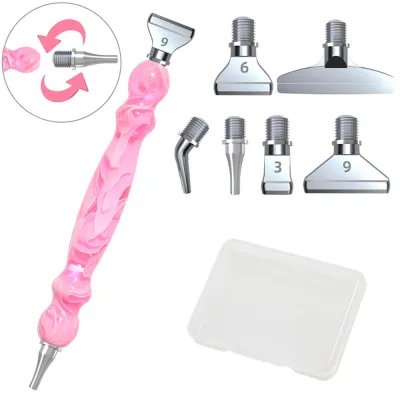 5D Diamond Painting Pen Set Premium Resin Diamond Art Tool Kit with 6 Replaceable Nibs & Multi-Functional DIY Accessories