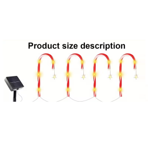 Solar Christmas Candy Rattan Lights Outdoor Holiday Decorations for Christmas Lighting Garden Path Yard Holiday Party Decoration
