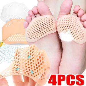 4Pcs Silicone Metatarsal Pads Toe Separator Pain Relief Foot Pads Orthotics Foot Massage Insoles Forefoot Socks Foot Care Tool