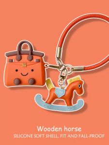 Airpods pro 2 Protective Case Active Noise Reduction Silicone Orange Bag Handbag Earphone Shell Airpods3 Airpods4