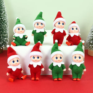 1pc Red Green Kindness Craft Tiny Elf Babies Doll Toy Decor Christmas Mini Baby Elf Dolls For Home New Year Party Ornaments Gift