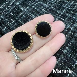 Nút Kim Loại Manna Velvet Texture Black Tweed Outerwear Nút Vải Bọc Chất Lượng Cao DIY May Vá Phụ Kiện Trung Quốc Đại Lục