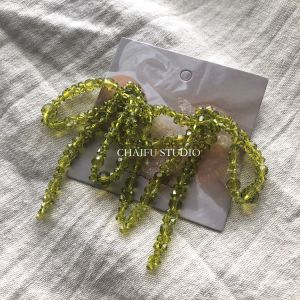 Azhav E885 Long Crystal Butterfly Knot Earrings in Tea Color with Alloy Silver Gold Plated for Women Japanese South Korean Style