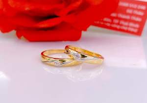 Nhẫn đôi - nhẫn cưới vàng tây sang sịn -nhìn là muốn cưới liền ạ🥰 ib hd đo sai
