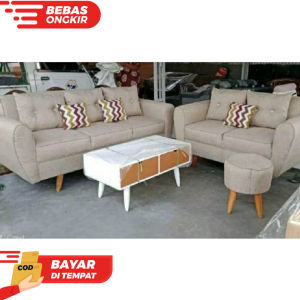 sofa retro set meja / sofa tamu / sofa murah / sofa costum cod free ongkir