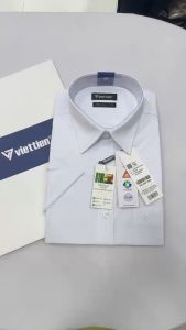 VIỆT TIẾN HÀNG CHÍNH HÃNG- Áo sơ mi trắng cộc tay Việt Tiến có size lớn