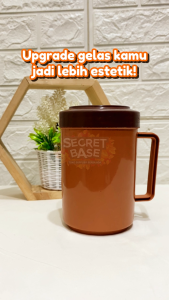 MUG GELAS TUTUP CHOCO - Gelas Plastik Cup Aesthetic / Cangkir / Souvenir Mug /Gelas Kopi