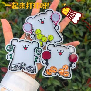 Cute Puppy the Hokey Pokey Rose Shuttlecock Pendant Table Tennis Tennis Bag Ornaments Student Keychain