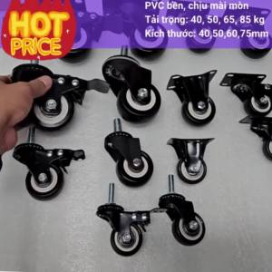 [HCM] Bánh xe đen đầu vít chịu lực đủ kích thước M8 và M10 -GL314