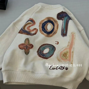 Trendy American Style Loose Fit round Neck Sweatshirt for Boys And Girls with Letter Print Cool And Fashionable Autumn Winter Jacket