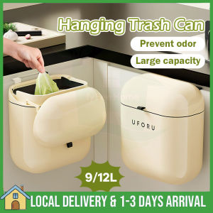 9/12L Large Trash Can toilet dustbin Kitchen Bathroom Trash Can with cover Wall Mounted Rubbish Bin