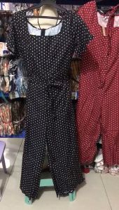 FESHOP #2935 FASHION PLUS SIZE JUMSUIT POLKA DOTS FIT TO XL