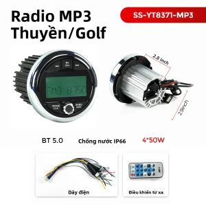 Đài Phát Thanh Đa Phương Tiện Chống Nước Cho Thuyền Xe Địa Hình Xe Đa Dụng Xe Golf Với Chức Năng AM FM MP3 AUX USB Và EQ
