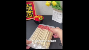 OHHDEER  (50Pairs /Pack) Penyepit Buluh Pakai Buang 🥢 CNY Red Flower Disposable Bamboo Chopsticks