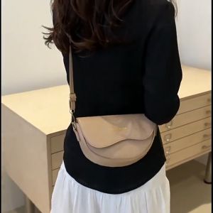 Stone Pattern Sling Bag For Women Texture Crossbody Bag Niche Shoulder Saddle Bag