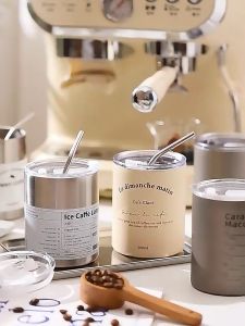 Tumbler Kopi Stainless Steel Sedotan Botol Tmblr Gelas Kopi Stainless Steel Estetik Aestethic Korea Japanese Style Lucu Keren
