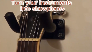 RIXTON 1pc Guitar Hanger Hook Holder Non-slip Wall Mount Stand Rack Bracket Display Fits Most Guitar Bass Accessories Easy To Install+Screws(Guitar Hook 4 Holes)