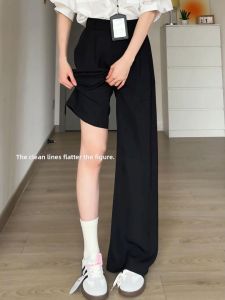 XIANYIJIAO | Summer Professional Work Pants Wide Leg High Waist Drape Straight Trousers