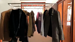 Gía phơi quần áo thế hệ mới gấp gọn chân chống tự khóa mở( SU304 BH 24 THÁNG)