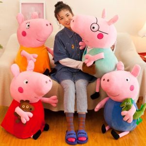 ĐỒ CHƠI NHỒI BÔNG HÌNH PEPPA LOẠI LỚN GẤU BÔNG HEO PEPPA MÀU HỒNG LÔNG MỊN DỄ THƯƠNG CHO BÉ