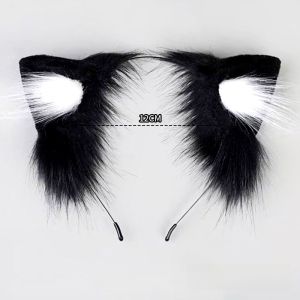เครื่องประดับผมหูแมวสุดน่ารักสำหรับผู้หญิง คลิปผมขนสัตว์ หมวกทรงหัวแมว ชุดคอสเพลย์ คลิปผมโลลิต้า วัสดุอื่นๆ